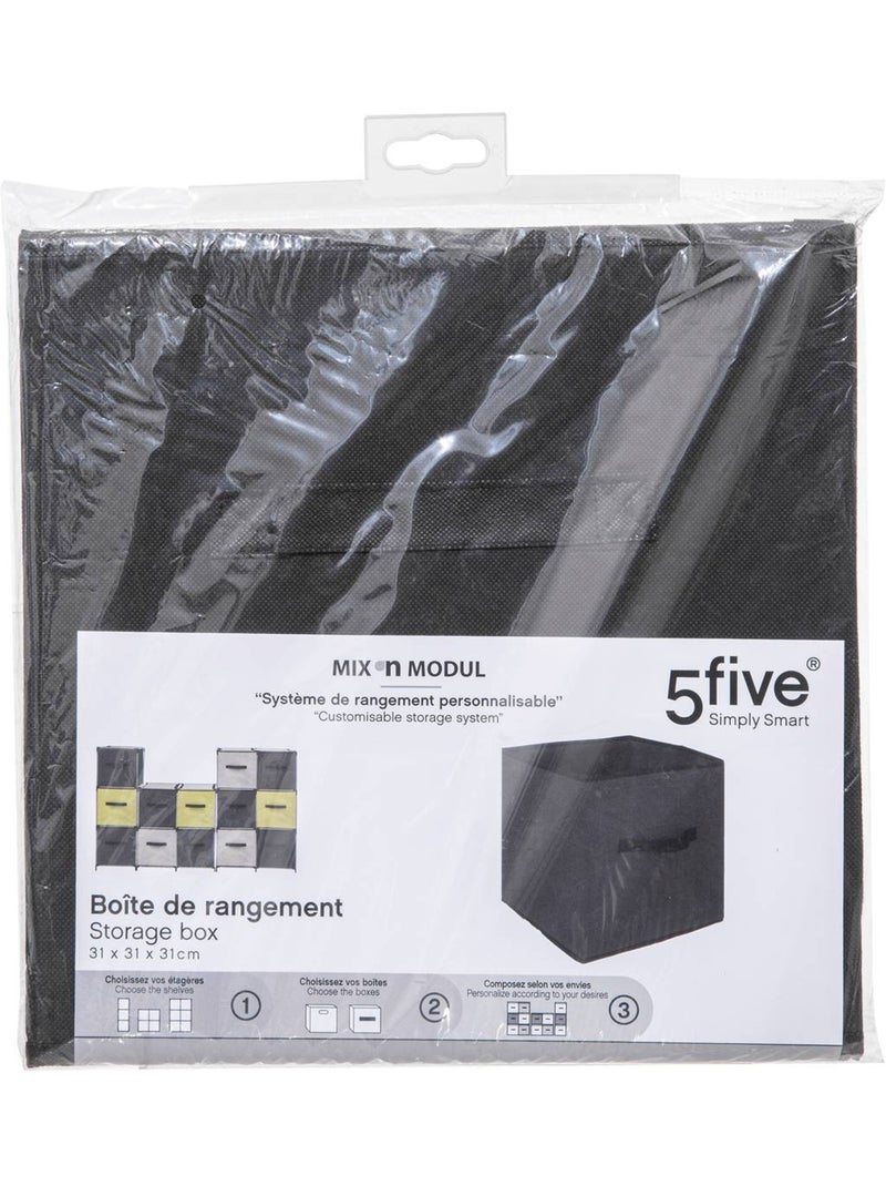 Panier de rangement en tissu cube MIX'N MODUL Noir - Kiabi