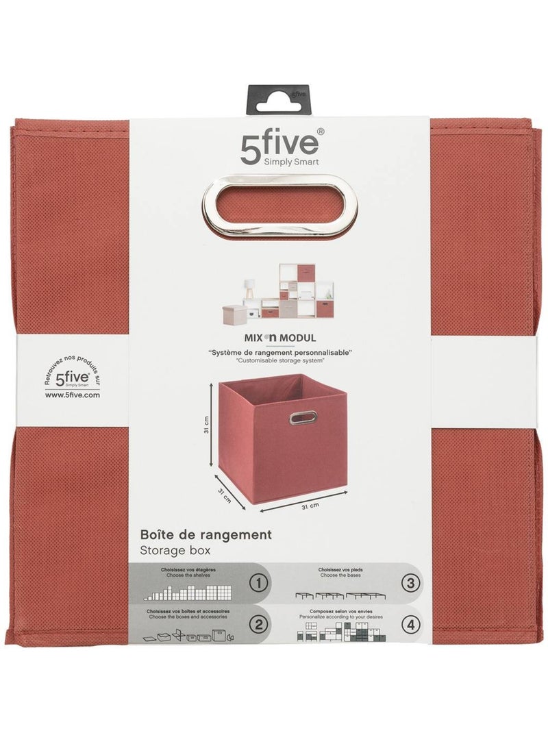 Panier de rangement en tissu cube MIX'N MODUL Terracotta - Kiabi