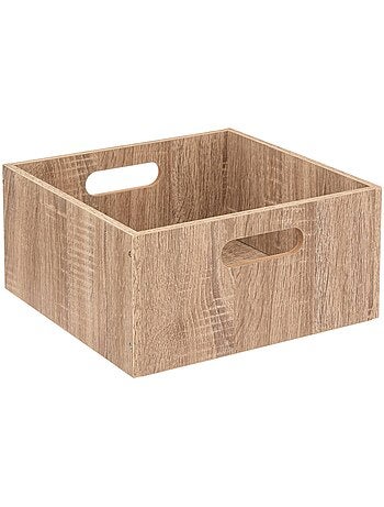 Panier de rangement en tissu effet bois MIX'N MODUL