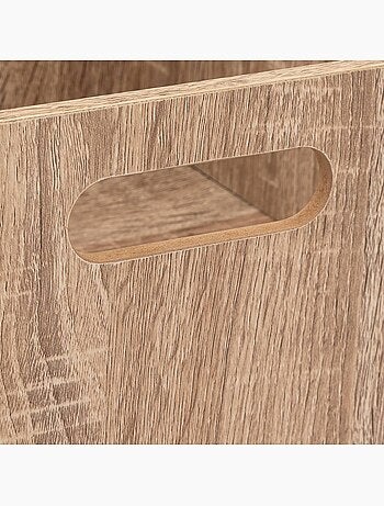 Panier de rangement en tissu effet bois MIX'N MODUL