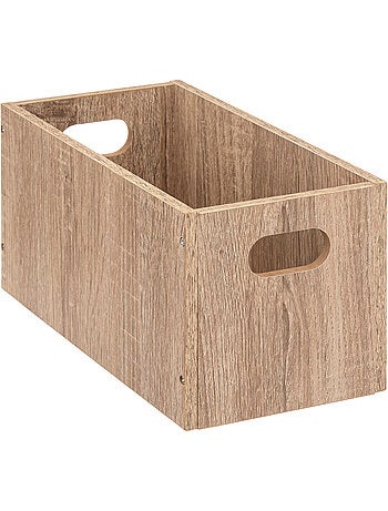 Panier de rangement en tissu effet bois MIX'N MODUL