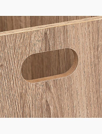 Panier de rangement en tissu effet bois MIX'N MODUL