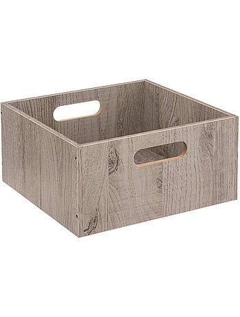 Panier de rangement en tissu effet bois MIX'N MODUL