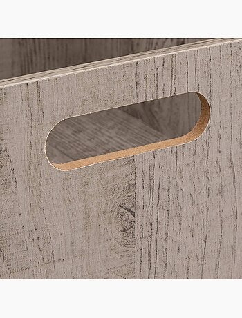 Panier de rangement en tissu effet bois MIX'N MODUL