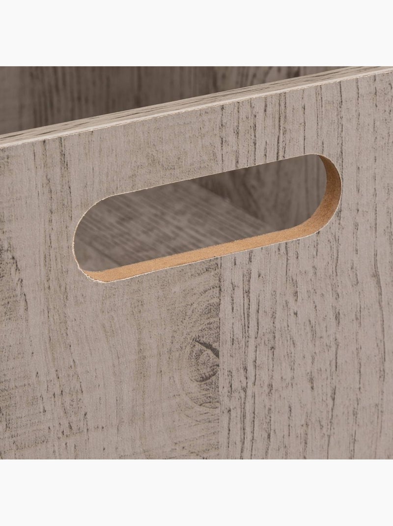 Panier de rangement en tissu effet bois MIX'N MODUL Gris - Kiabi