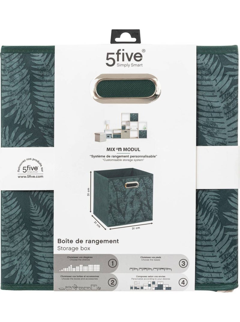 Panier de rangement en tissu imprimé MIX'N MODUL Vert foncé - Kiabi