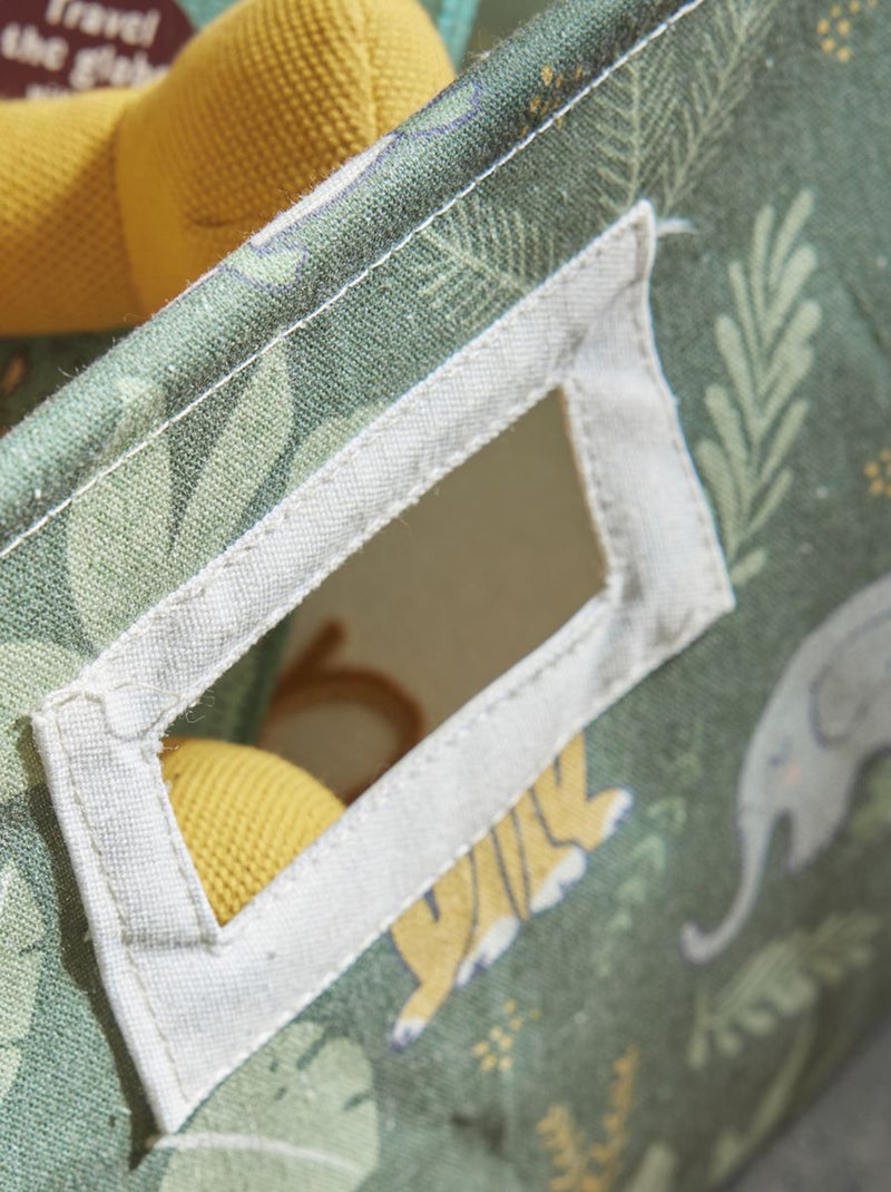 Panier de rangement en tissu imprimé Vert - Kiabi