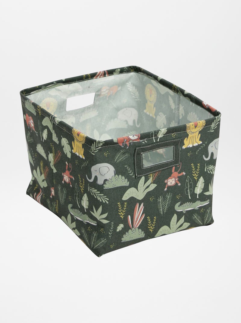 Panier de rangement en tissu imprimé Vert - Kiabi