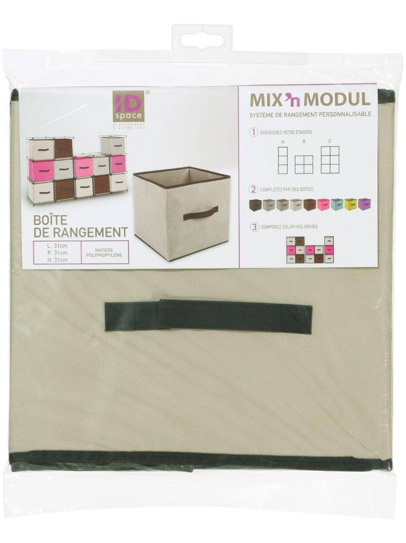 Panier de rangement en tissu MIX'N MODUL Beige - Kiabi