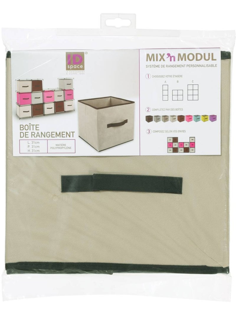 Panier de rangement en tissu MIX'N MODUL Beige - Kiabi