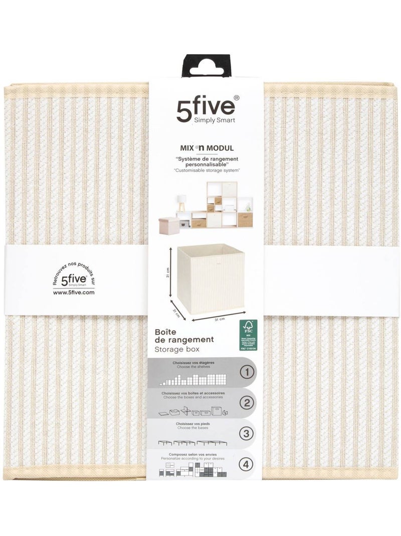 Panier de rangement en tissu MIX'N MODUL Crème - Kiabi