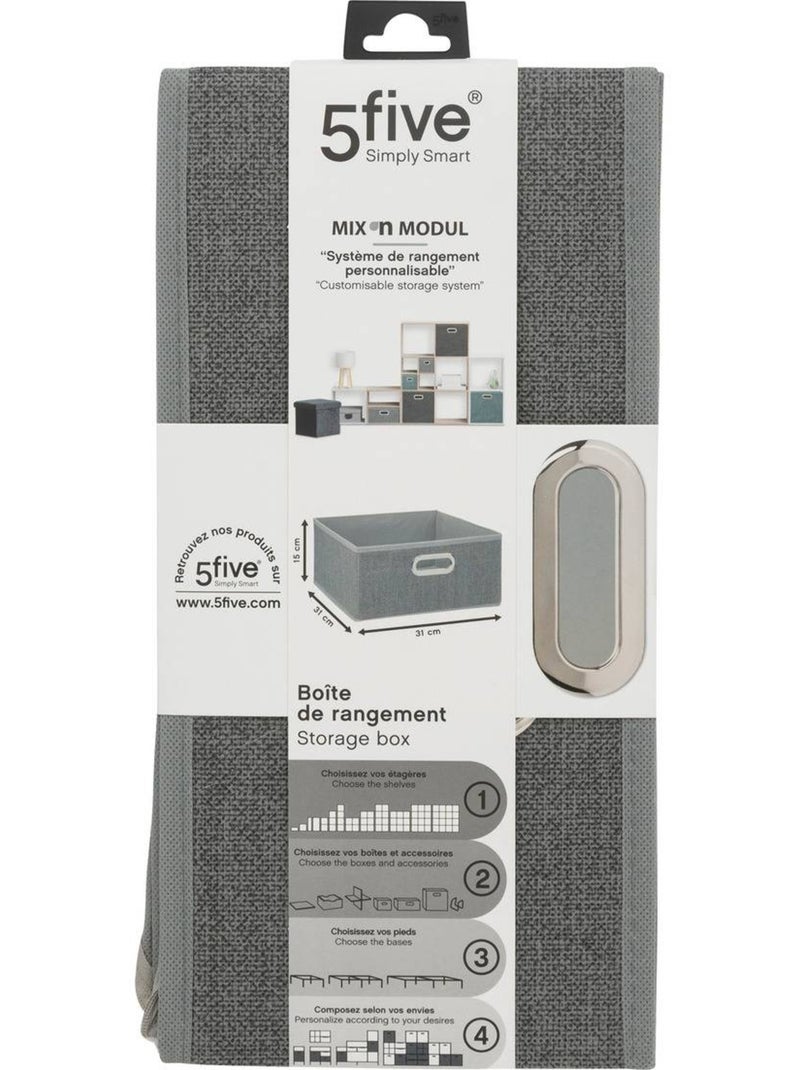 Panier de rangement en tissu mix'n modul Gris clair - Kiabi