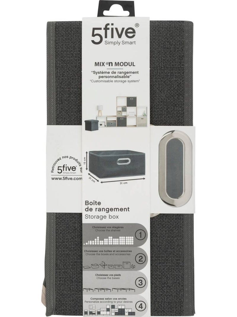 Panier de rangement en tissu MIX'N MODUL Gris foncé - Kiabi