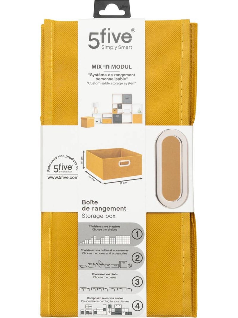 Panier de rangement en tissu MIX'N MODUL Moutarde - Kiabi