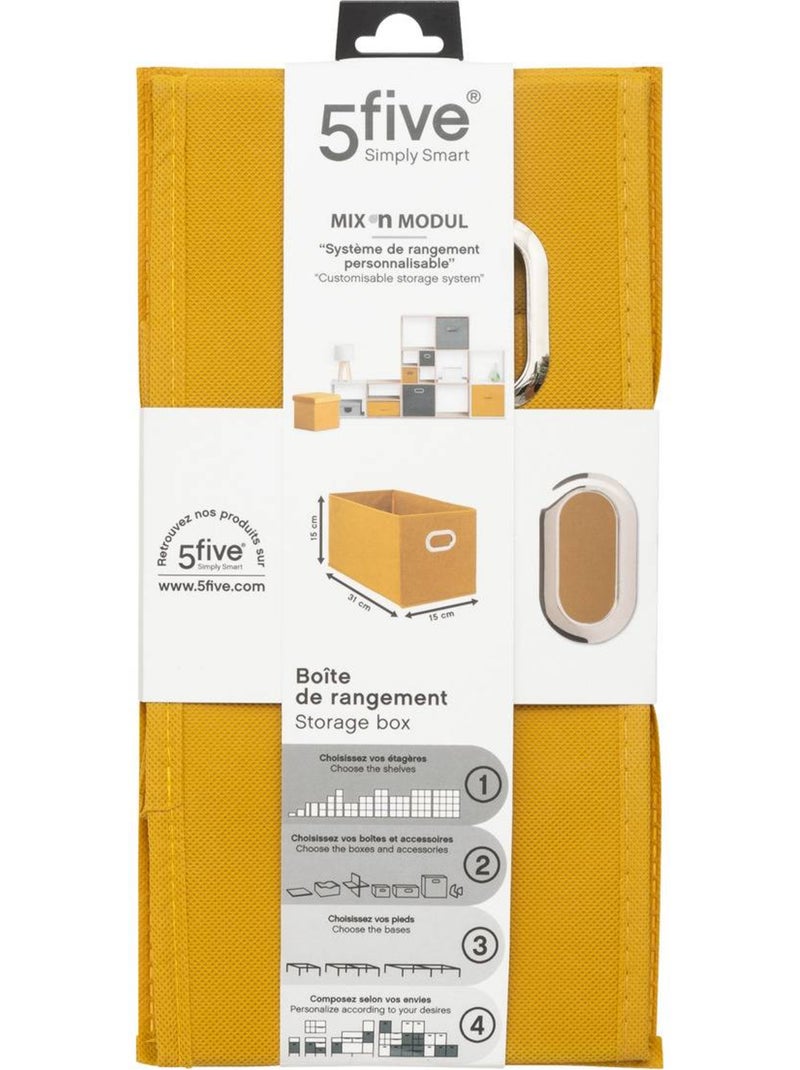 Panier de rangement en tissu MIX'N MODUL Moutarde - Kiabi