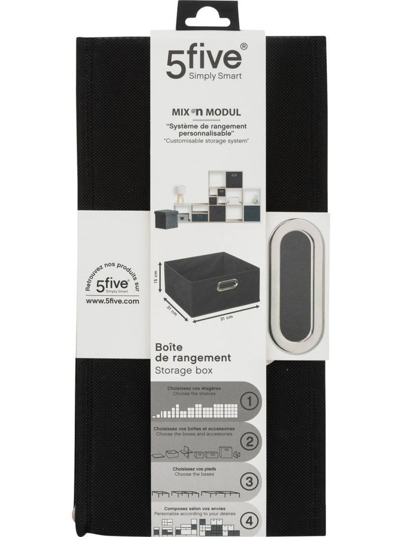 Panier de rangement en tissu MIX'N MODUL Noir - Kiabi