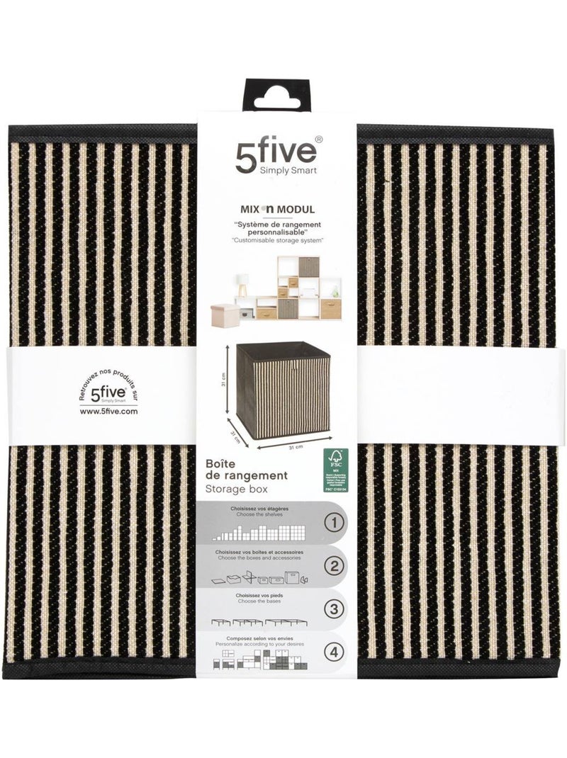 Panier de rangement en tissu MIX'N MODUL Noir - Kiabi