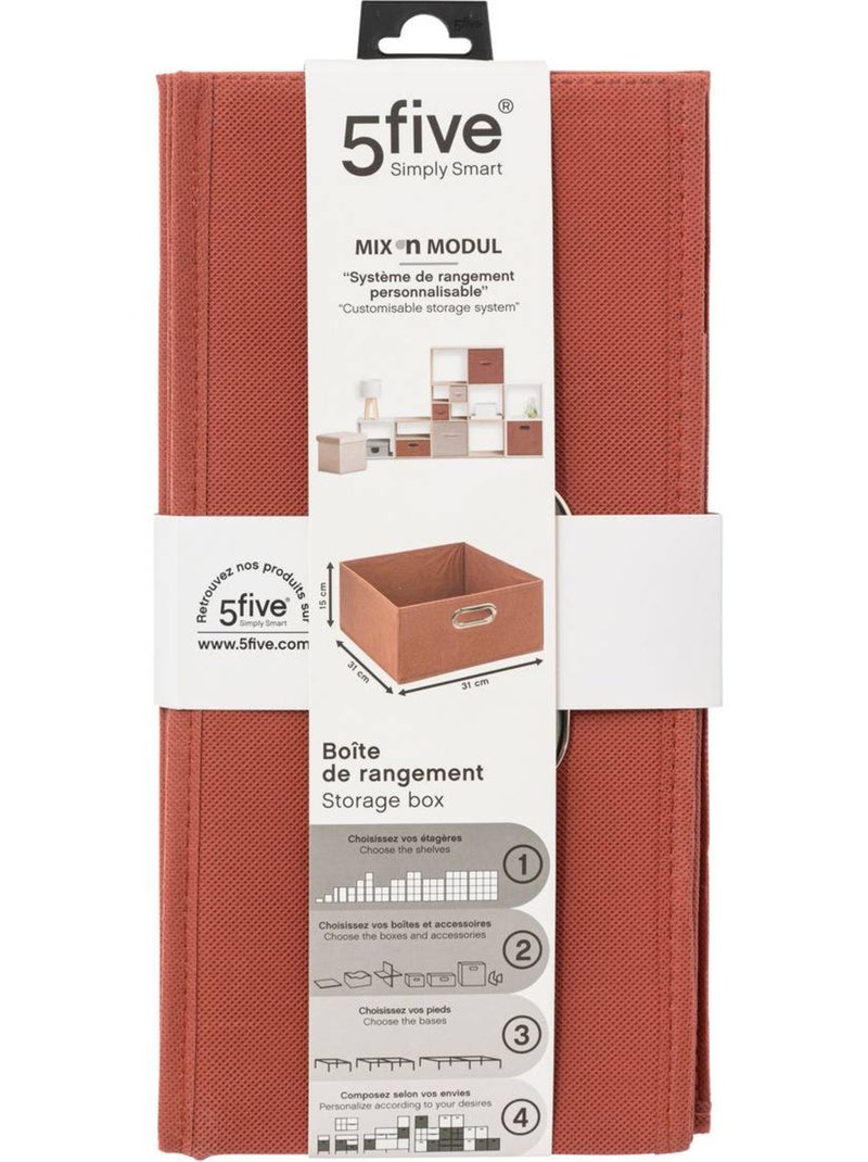 Panier de rangement en tissu MIX'N MODUL Terracotta - Kiabi