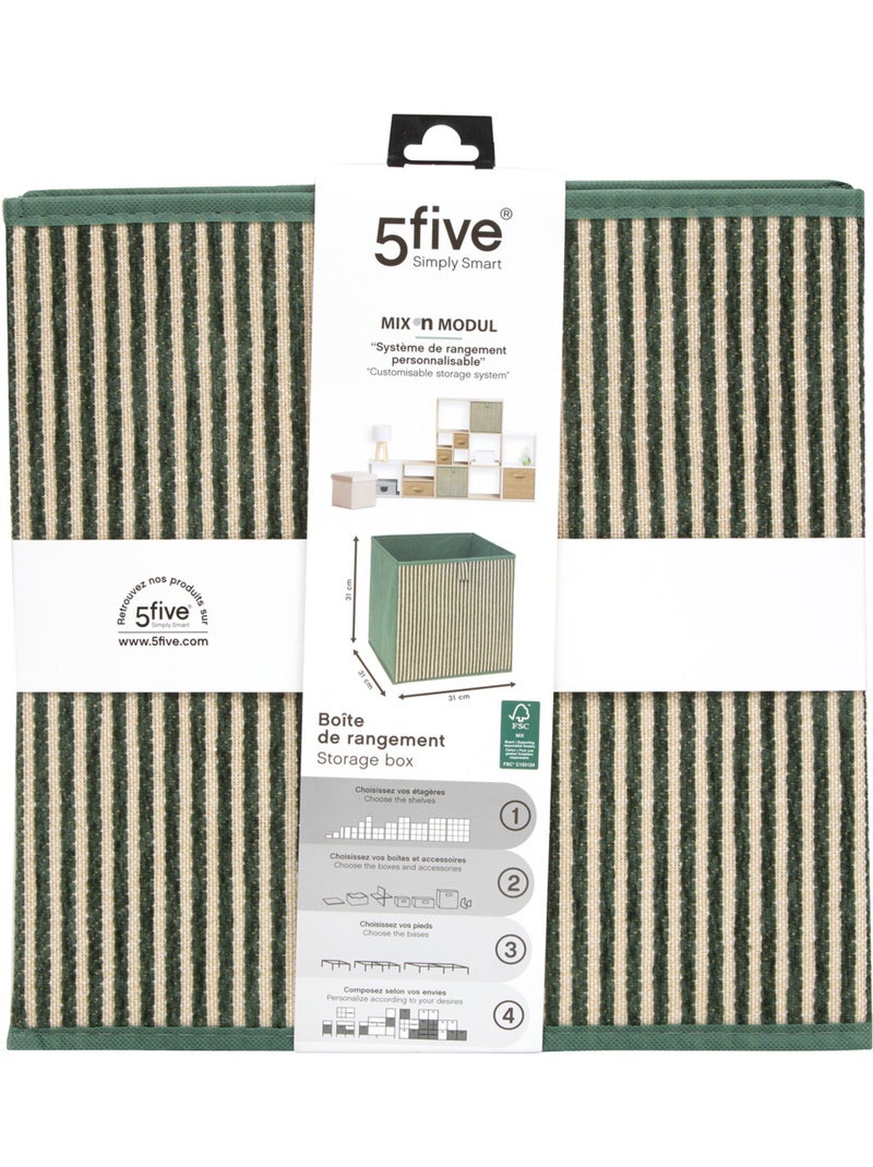 Panier de rangement en tissu MIX'N MODUL Vert foncé - Kiabi
