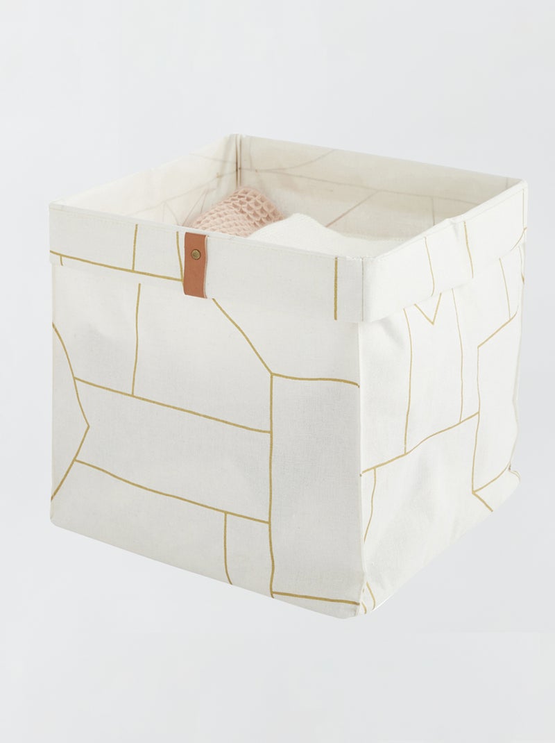 Panier de rangement en toile blanc - Kiabi