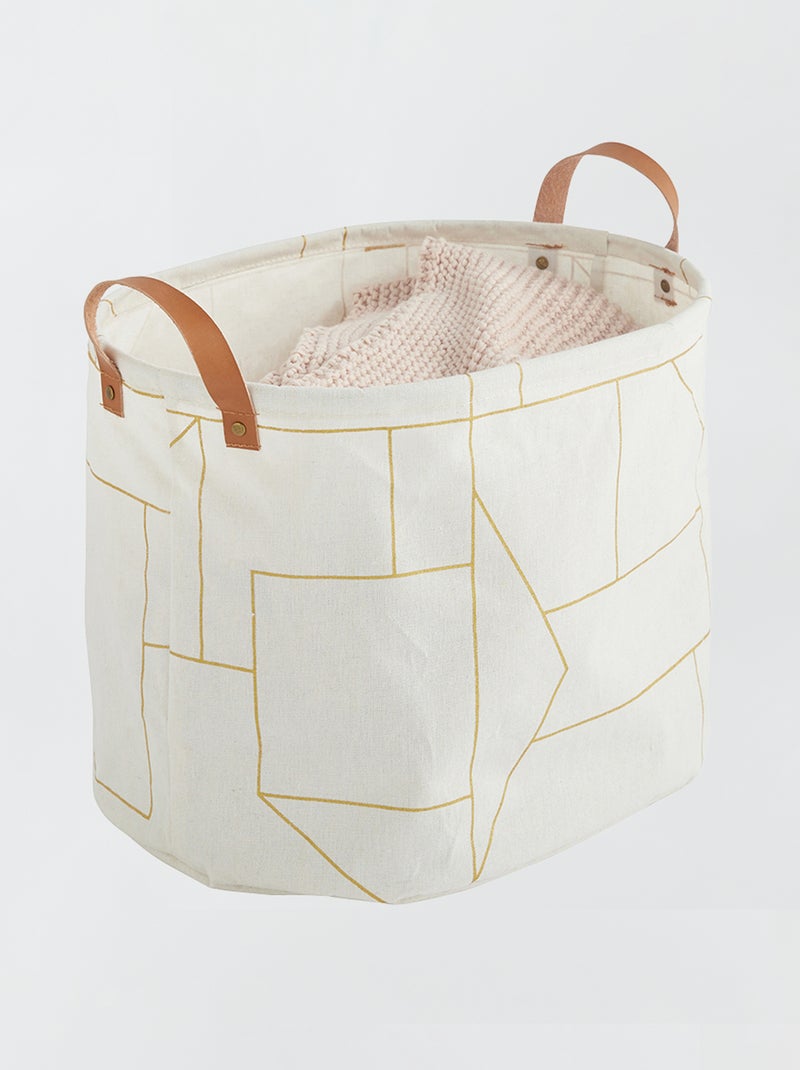 Panier de rangement en toile blanc - Kiabi