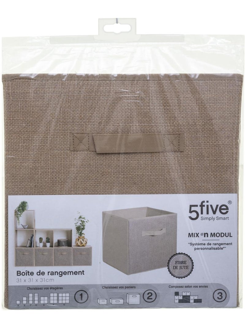 Panier de rangement en toile de jute MIX'N MODUL Beige - Kiabi