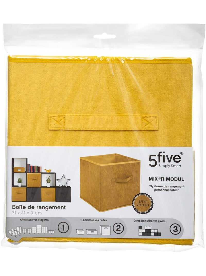 Panier de rangement en velours MIX'N MODUL Jaune - Kiabi