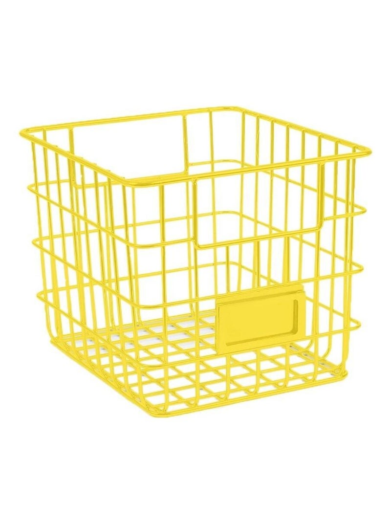 Panier De Rangement Filaire Carré Jaune Jaune - Kiabi