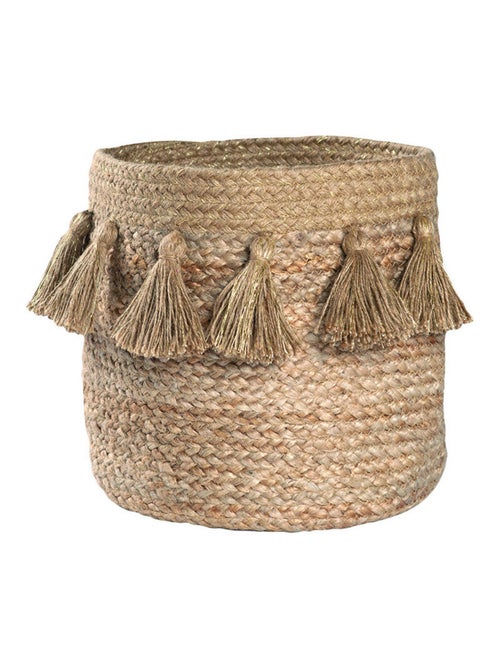 Panier de rangement jute avec pompons Idris - Nattiot - Kiabi