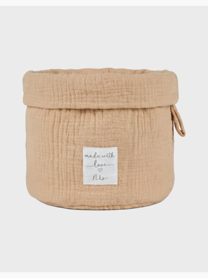 Panier de rangement nomade, coton bio noukie's Beige - Kiabi