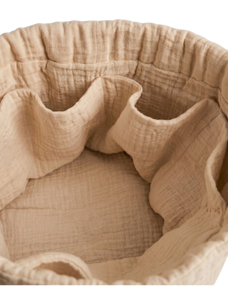Panier de rangement nomade, coton bio noukie's Beige - Kiabi