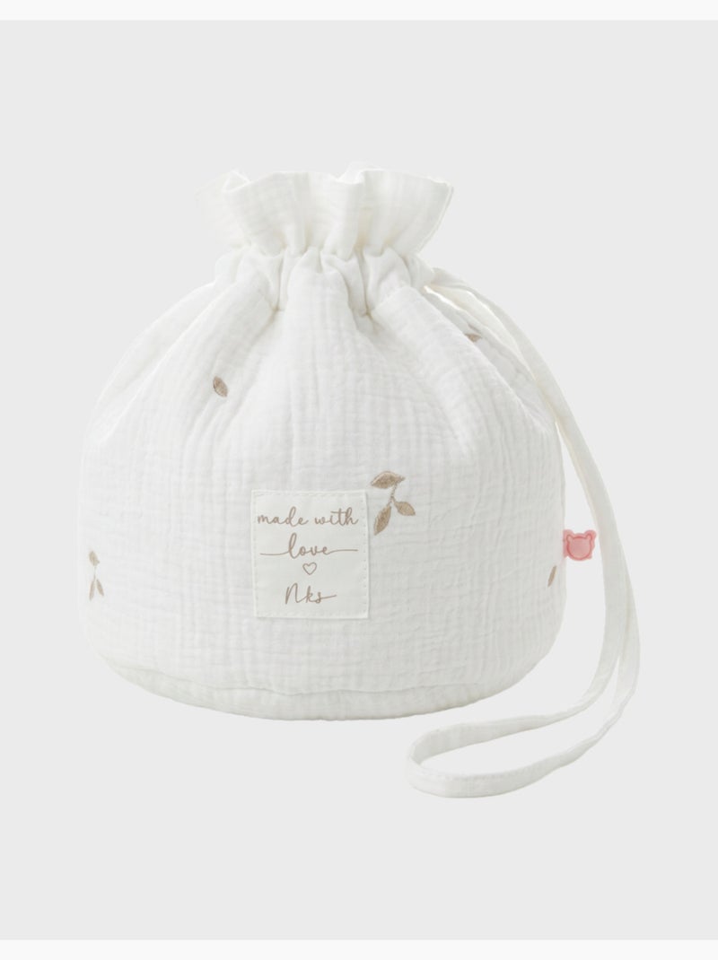 Panier de rangement nomade, coton bio noukie's Blanc - Kiabi