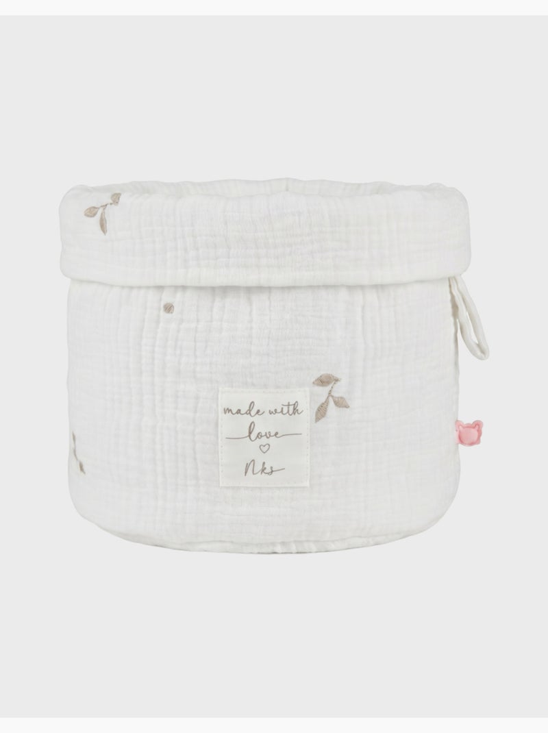 Panier de rangement nomade, coton bio noukie's Blanc - Kiabi