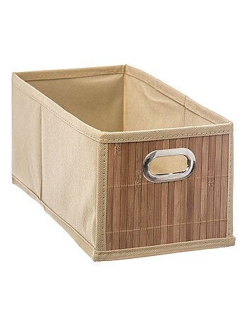 Panier de rangement rectangulaire en bambou et tissu MIX'N MODUL