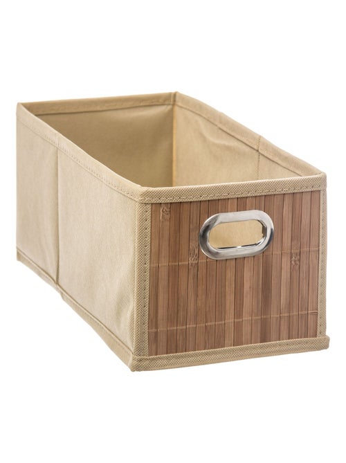 Panier de rangement rectangulaire en bambou et tissu MIX'N MODUL - Kiabi