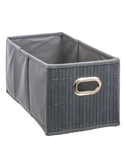 Panier de rangement rectangulaire en bambou et tissu MIX'N MODUL - Kiabi