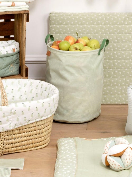 Panier de rangement tissu 31x39x31cm coton Vert tilleul - SAUTHON - Kiabi
