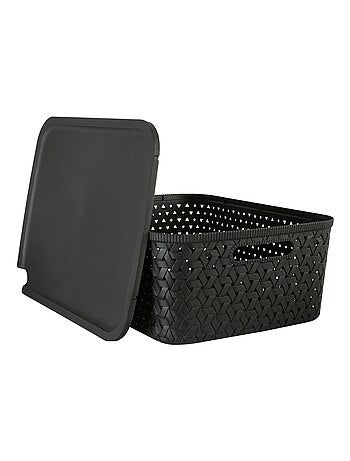 Panier de rangement tressé à couvercle TRESSY