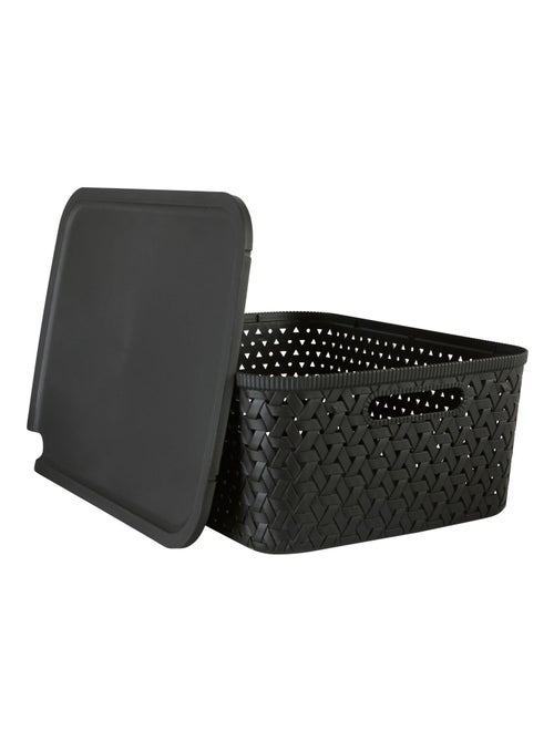 Panier de rangement tressé à couvercle TRESSY - Kiabi