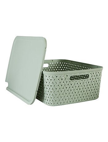 Panier de rangement tressé avec couvercle TRESSY