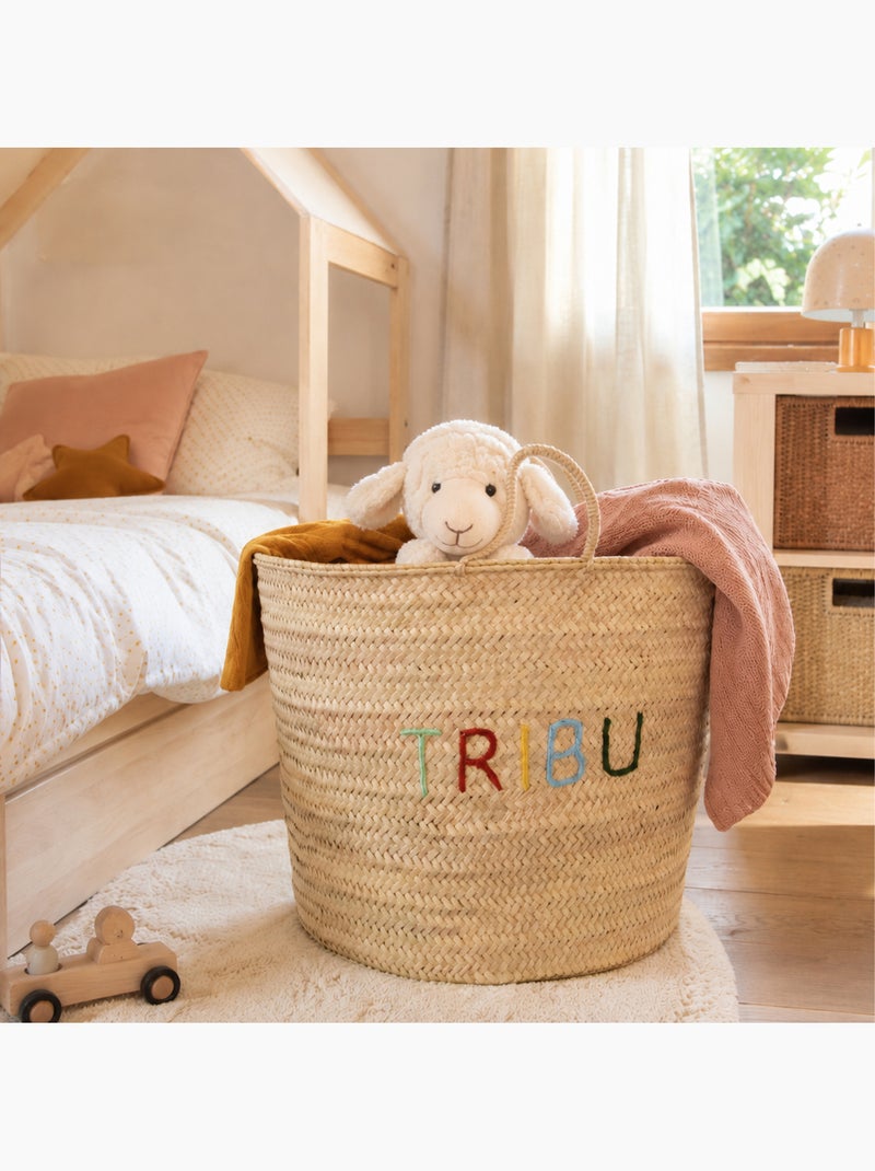 Panier de rangement tressé tribu Bois naturel - Kiabi
