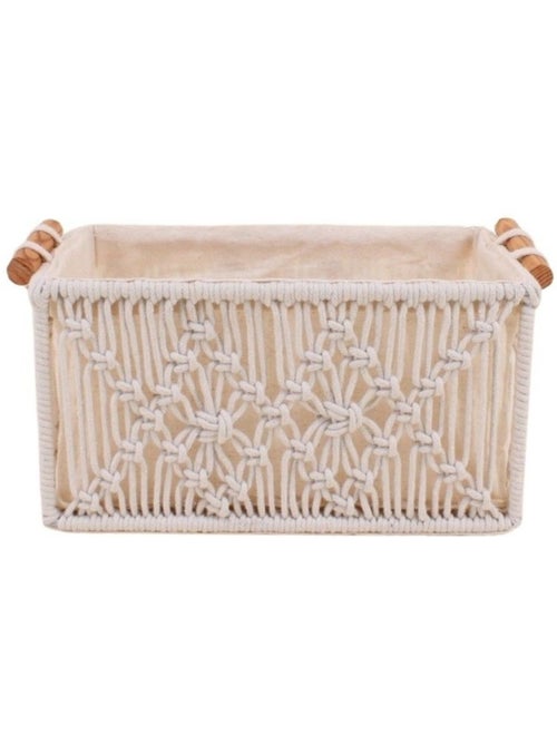 Panier déco macramé 25x15cm - Kiabi