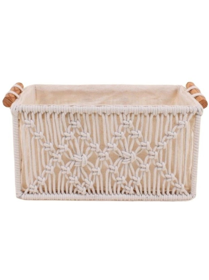 Panier déco macramé 25x15cm Beige - Kiabi