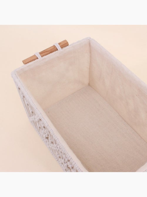 Panier déco macramé 28x18cm - Kiabi