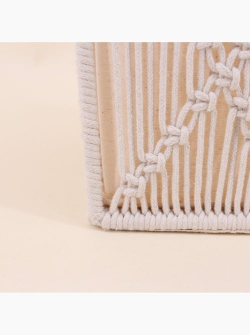 Panier déco macramé 28x18cm - Kiabi
