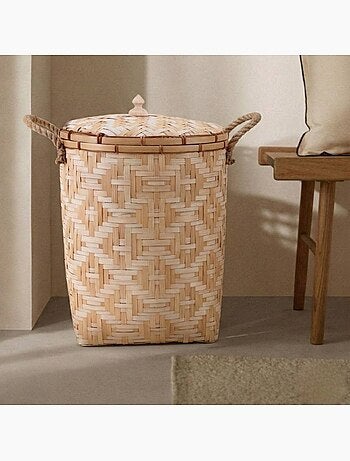 Panier en bambou avec couvercle 51cm