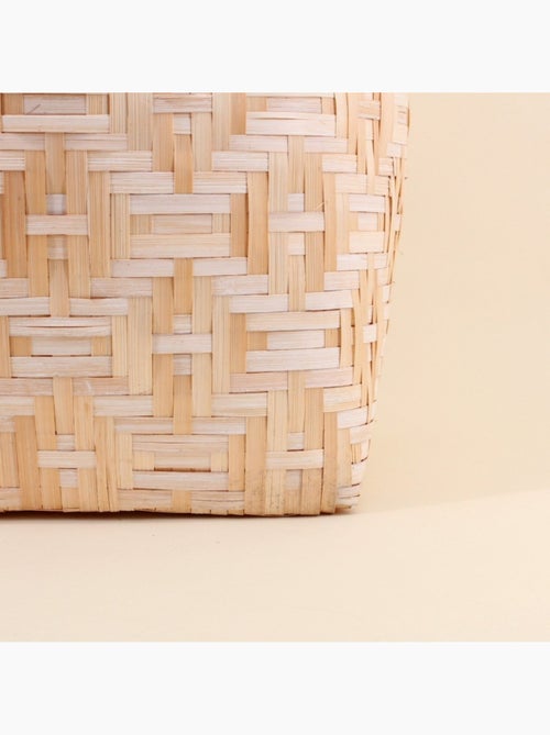 Panier en bambou avec couvercle 51cm - Kiabi