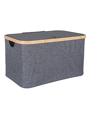 Panier en bambou gris foncé 30 x 45 x 25 cm - House Nordic