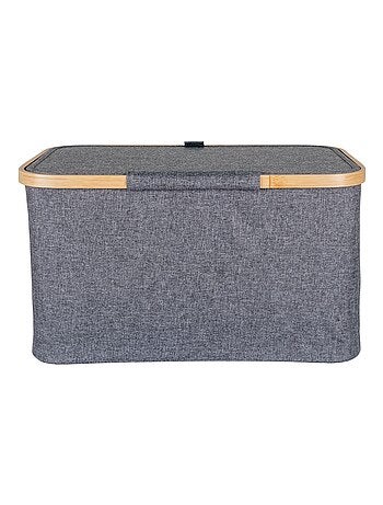 Panier en bambou gris foncé 30 x 45 x 25 cm - House Nordic