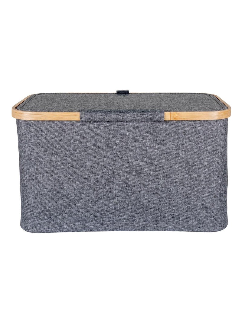 Panier en bambou gris foncé 30 x 45 x 25 cm - House Nordic Gris - Kiabi